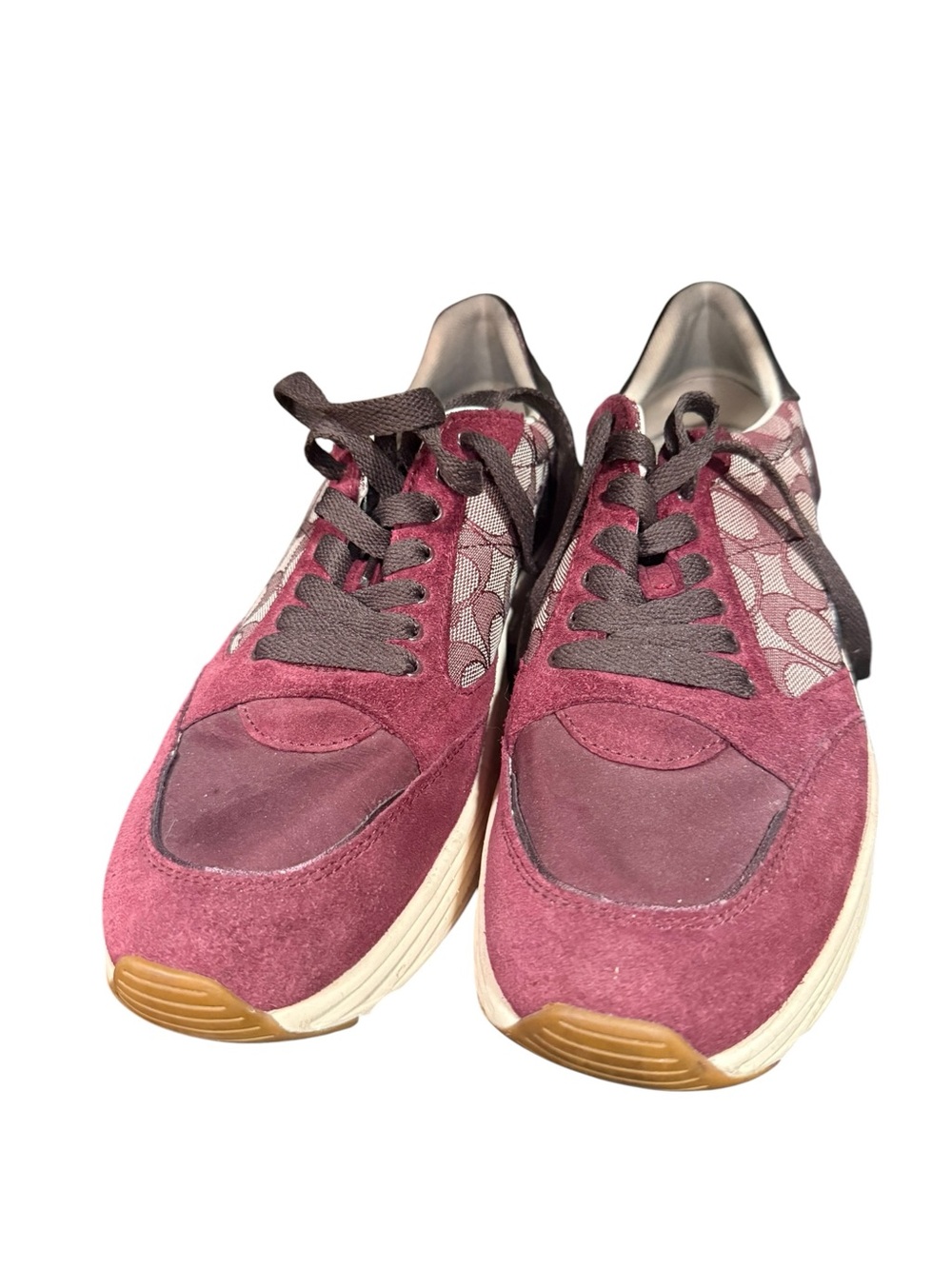 Coach CitySole Court Sneaker Burgundy Signature Jacquard Platform Sneakers 10B - Picture 10 of 10